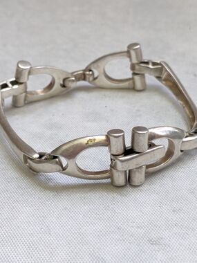 Vintage Sterling Silver Bracelet Equestrian 6.75"